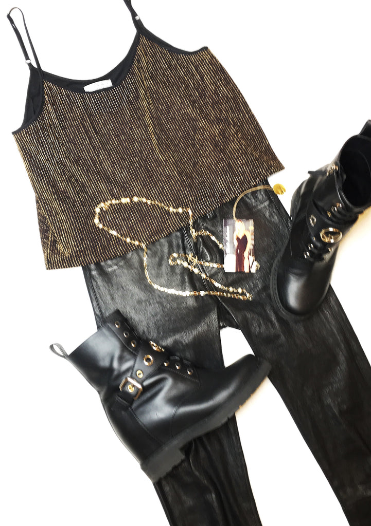 GODDESS TOP- GOLD/BLACK