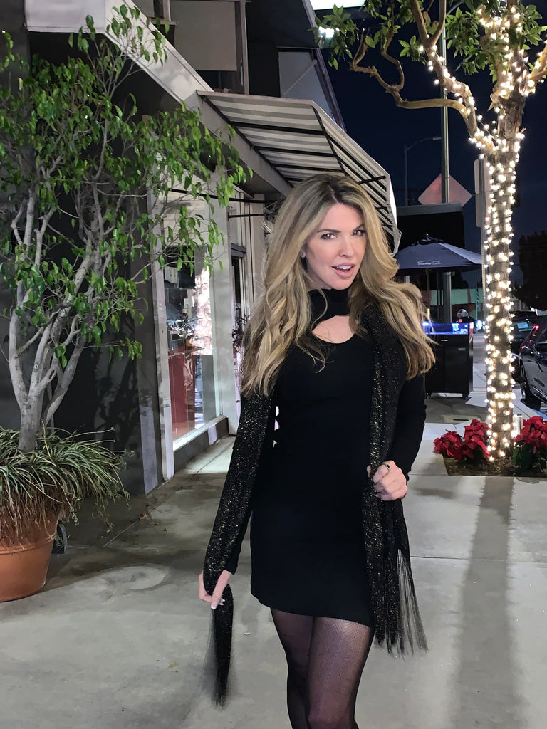 Fun sexy Goddess METALLIC GOLD/BLACK SCARF