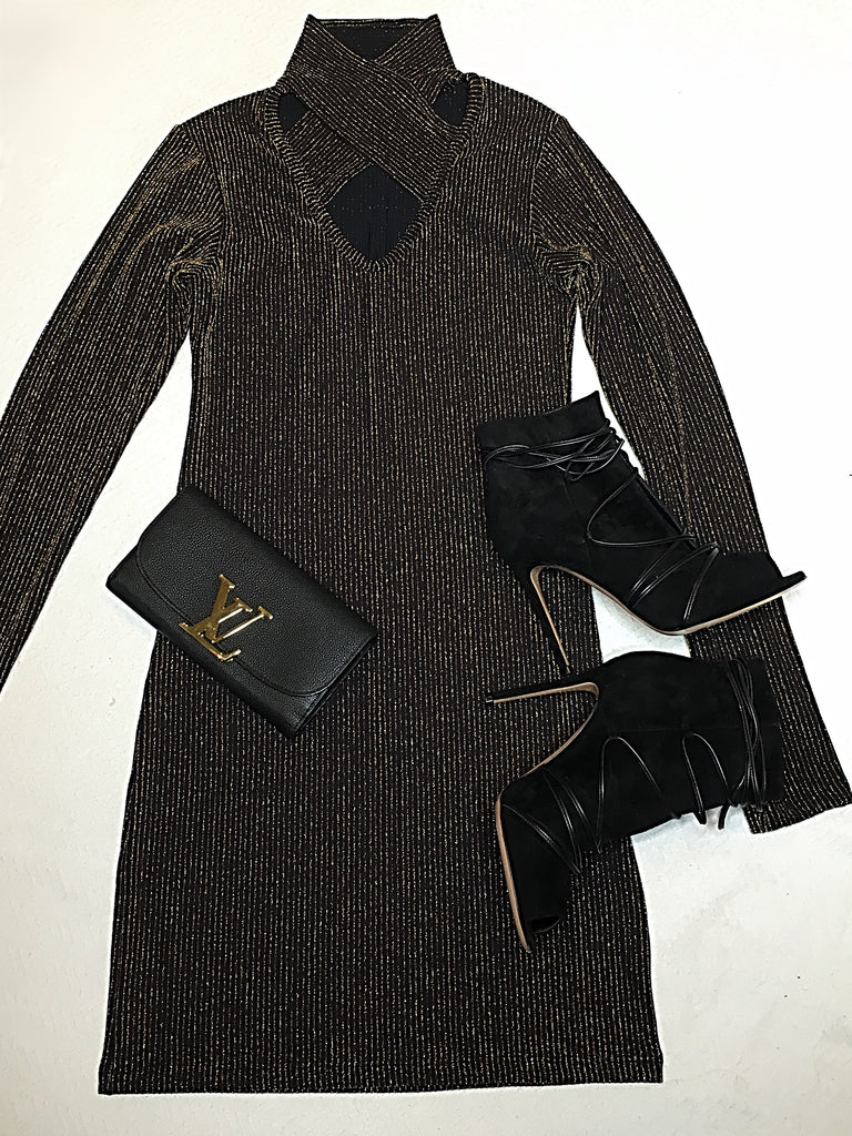 DON’T CROSS ME MINI- GOLD/BLACK