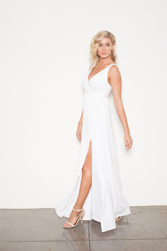 White Slit Maxi Dress – Nicole Andrews Collection