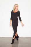 FOREVER MAXI T 3/4 sleeve BLACK